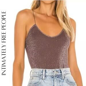 Intimately Free People Metallic Scoop Neck Brami Crop Top – Size M/L